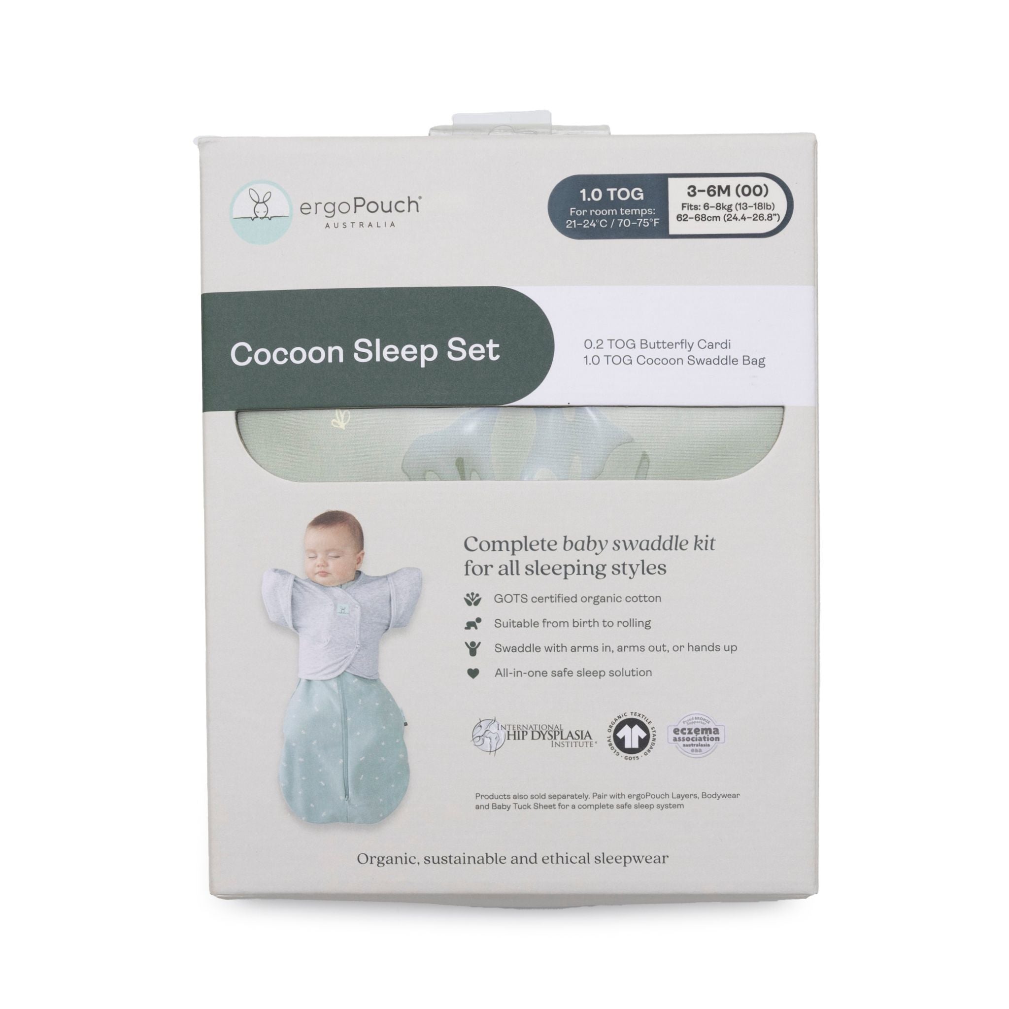 Cocoon Sleep set (1.0T Cocoon / 0.2T Cardi) 1.0 TOGコクーンスリープセット(新生児~/スワドル)