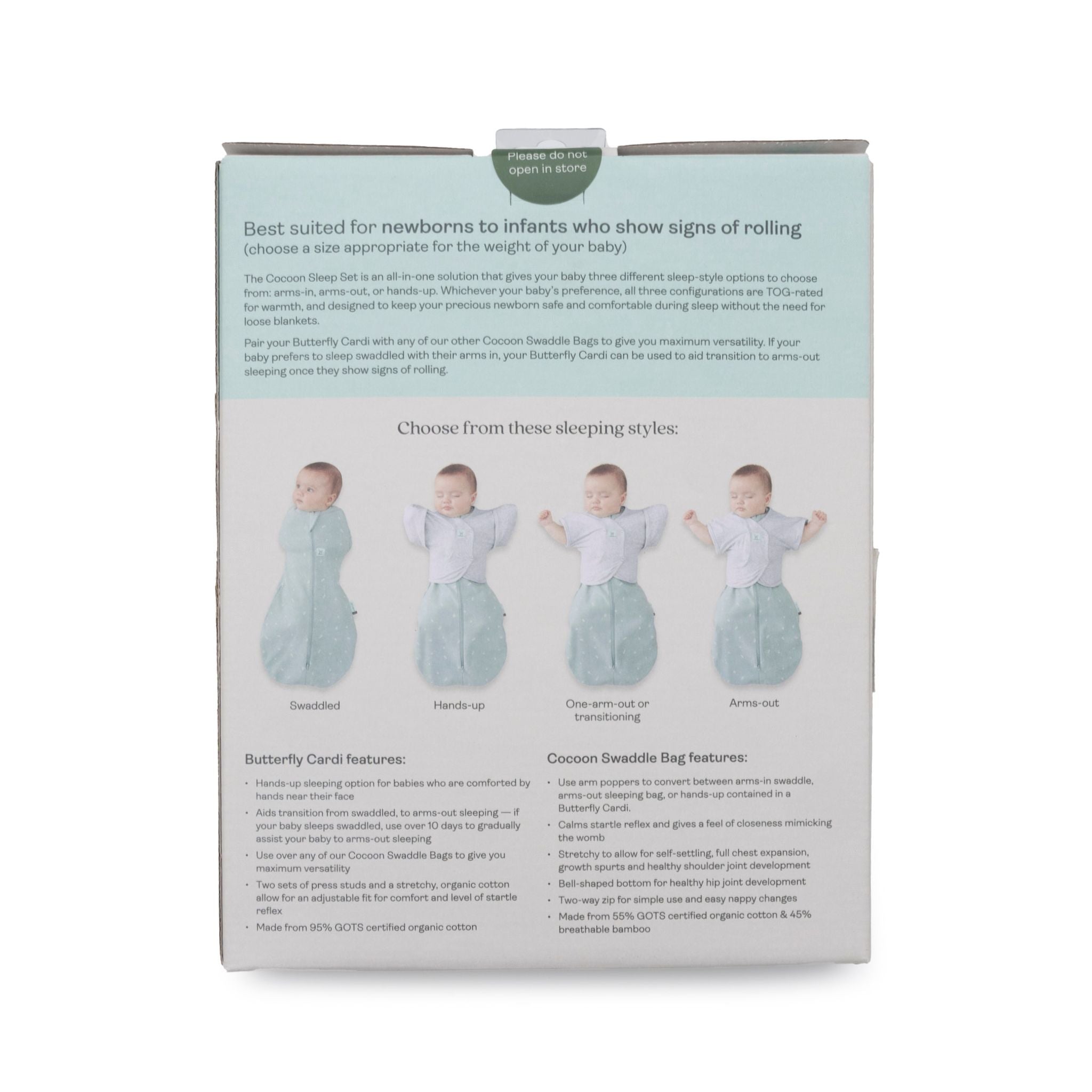 Cocoon Sleep set (1.0T Cocoon / 0.2T Cardi) 1.0 TOGコクーンスリープセット(新生児~/スワドル)