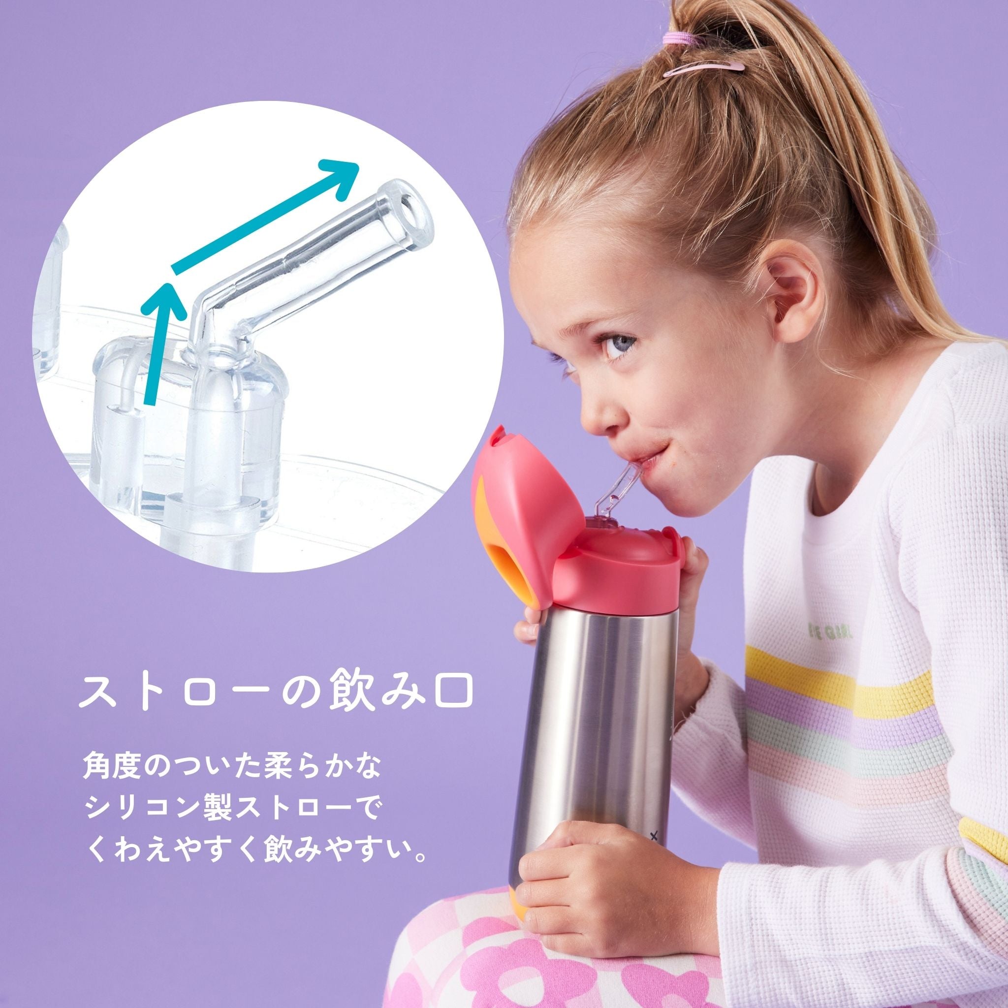 Insulated drink bottleストローの飲み口