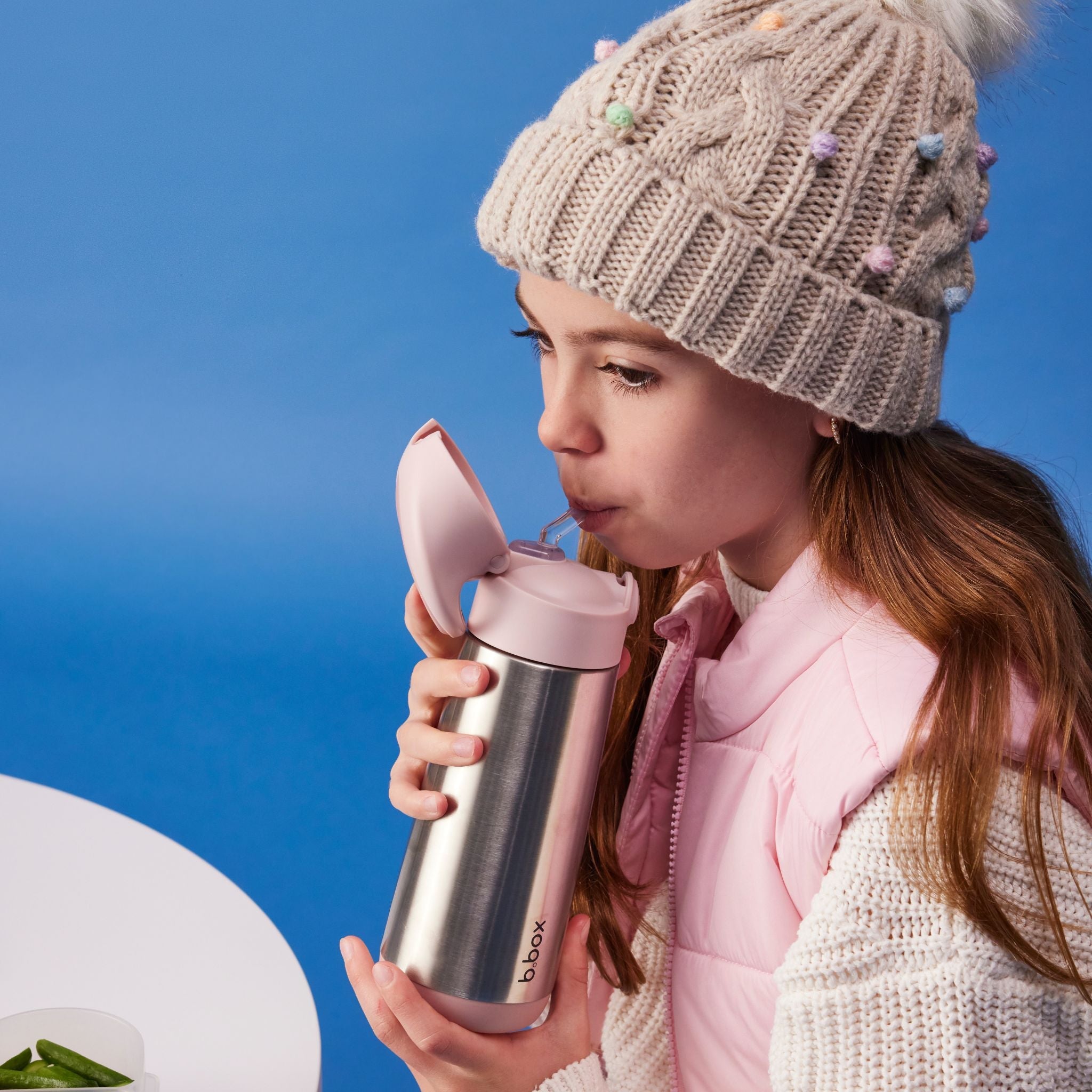 水筒 Insulated drink bottle 500ml ステンレスボトル - ストロー