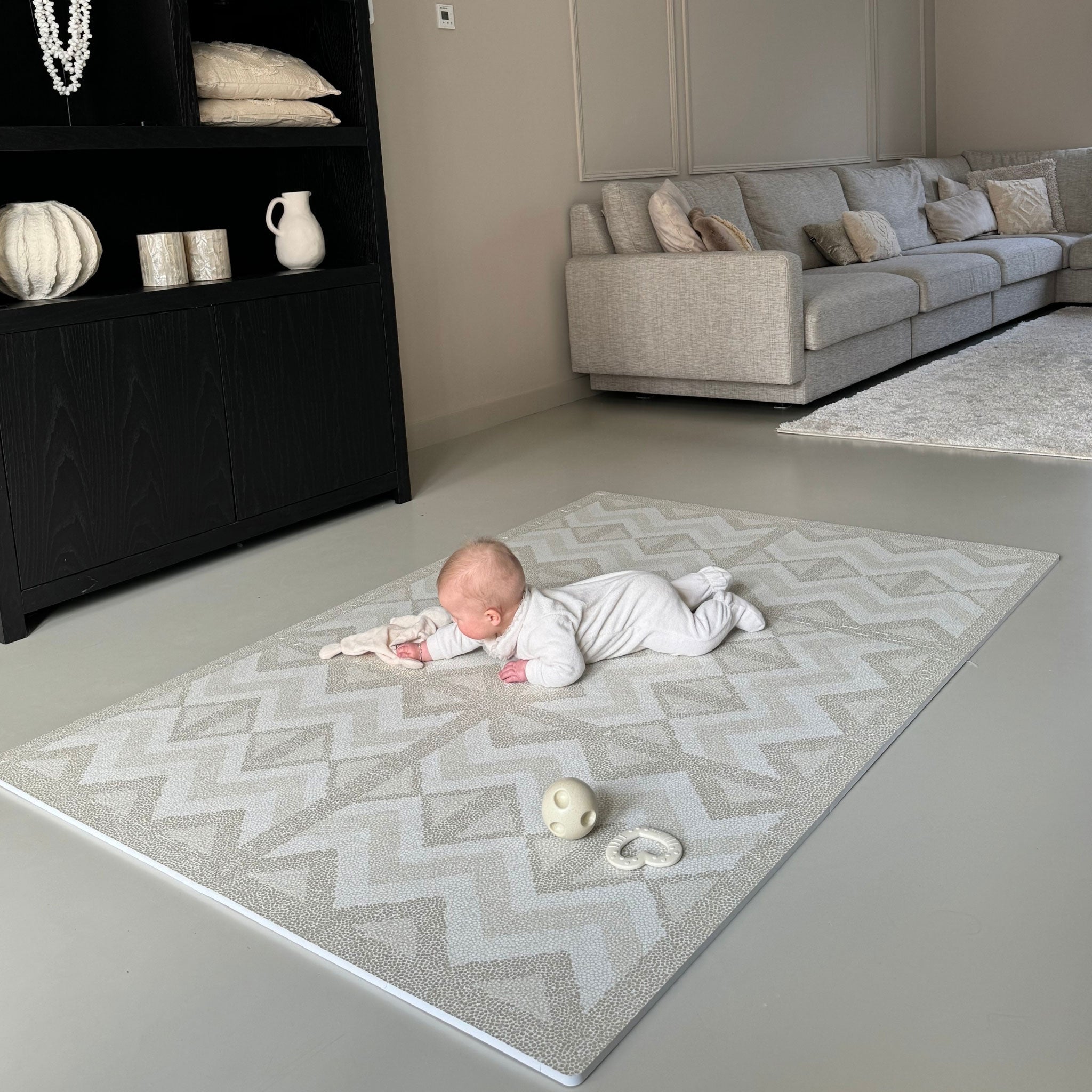 【SALE】Foam Play mat フォームプレイマット - Kilim - Feather Gray(つなげてひろがる)
