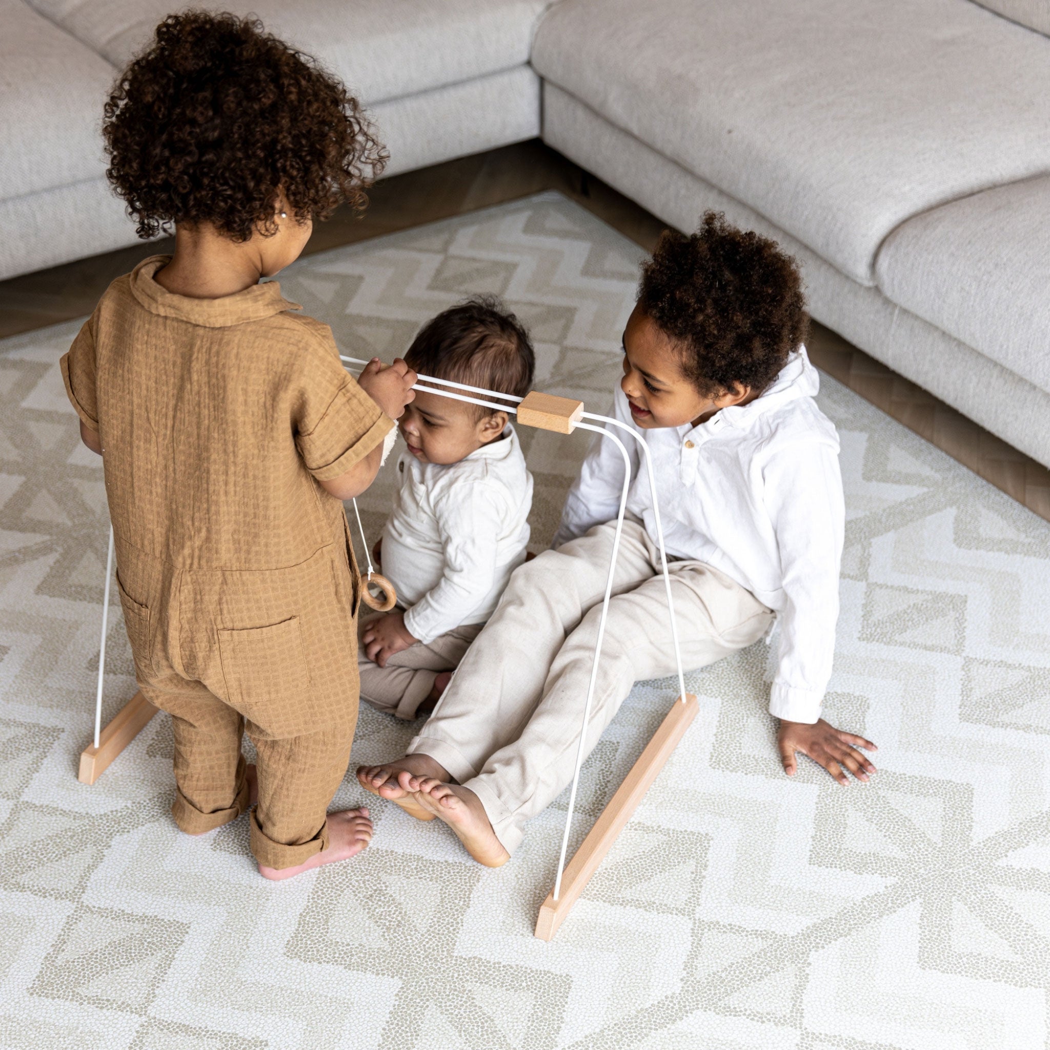 【SALE】Foam Play mat フォームプレイマット - Kilim - Feather Gray(つなげてひろがる)