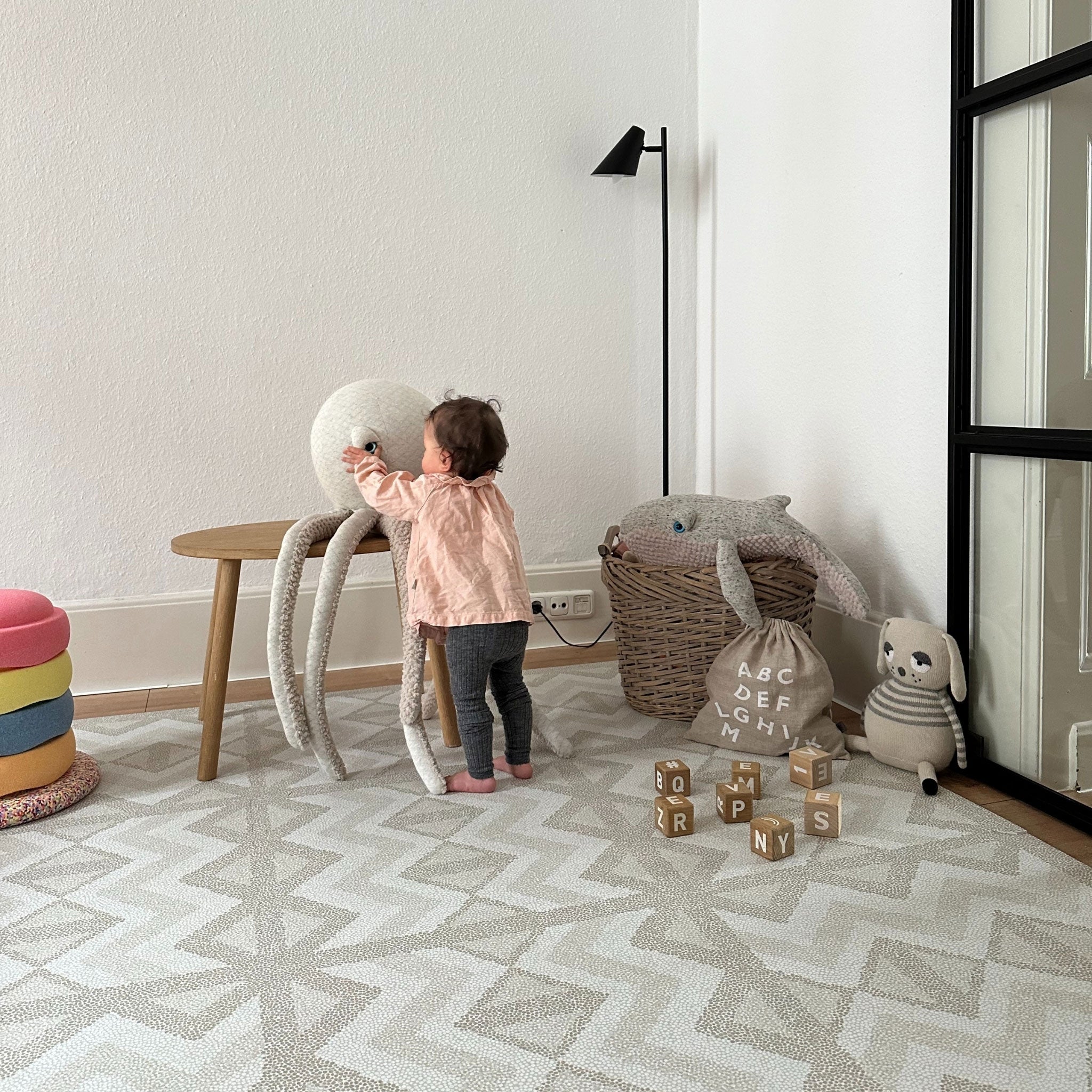 【SALE】Foam Play mat フォームプレイマット - Kilim - Feather Gray(つなげてひろがる)