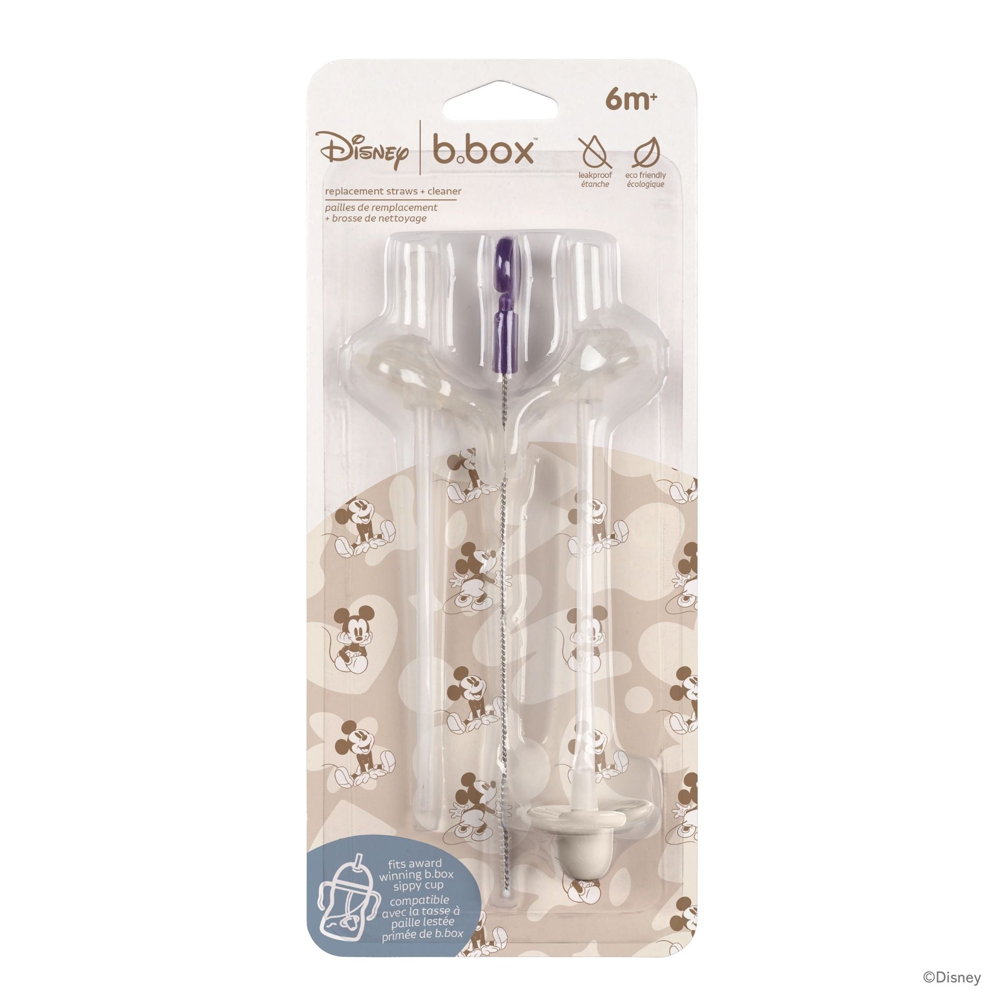【b.box新作 2026年2月以降発売予定】シッピーカップ専用スペアストロー/クリーナーセット - Disney - Mickey Soft & Minnie Soft