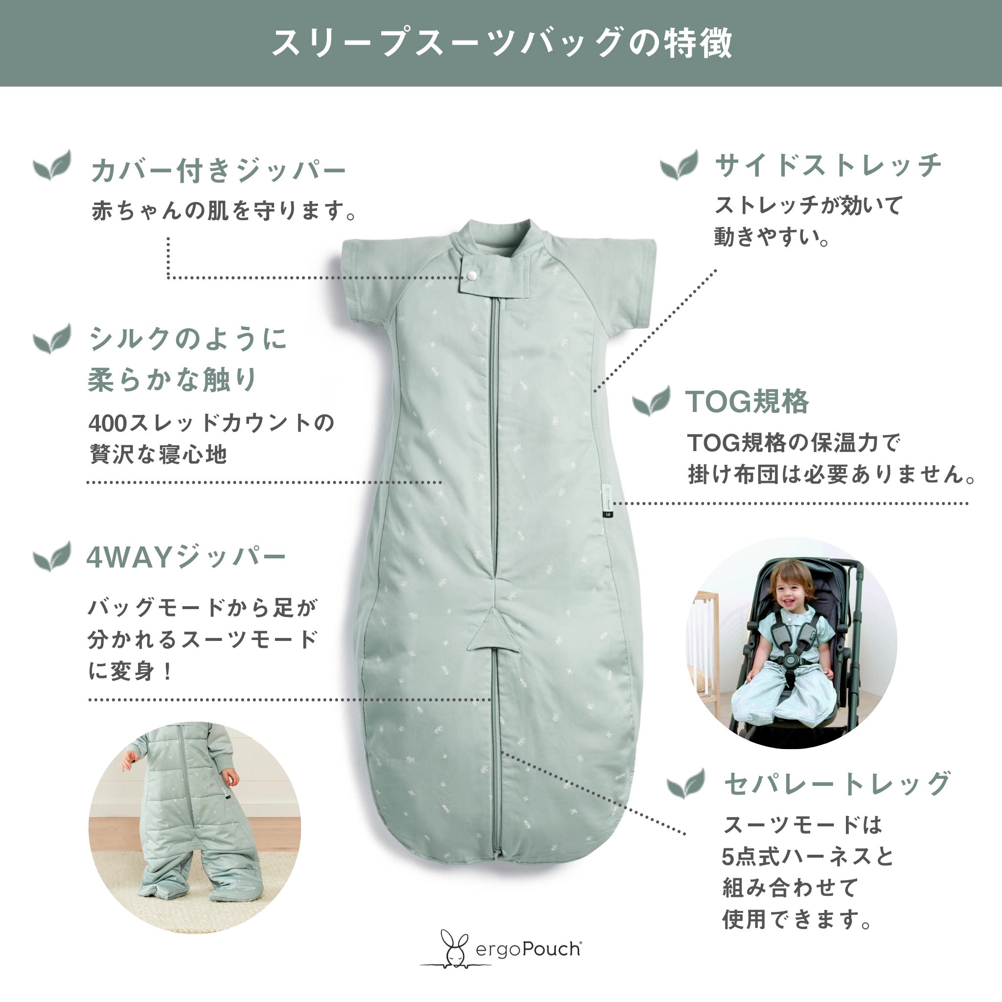 Sleep Suit Bag 1.0 TOGスリープスーツバッグ(8ヶ月~/歩き始めのベビー&キッズ用スリーパー)