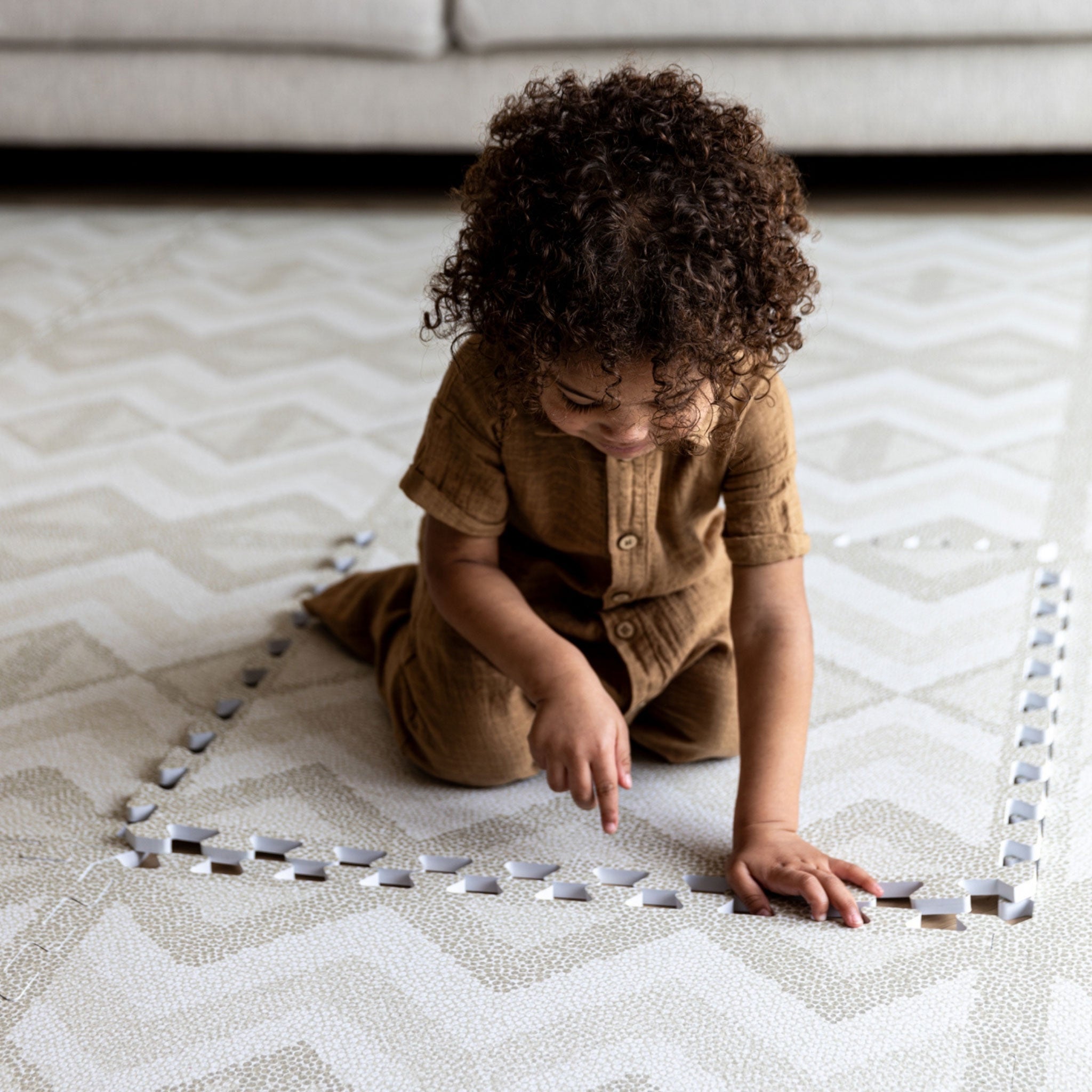 【SALE】Foam Play mat フォームプレイマット - Kilim - Feather Gray（つなげてひろがる）