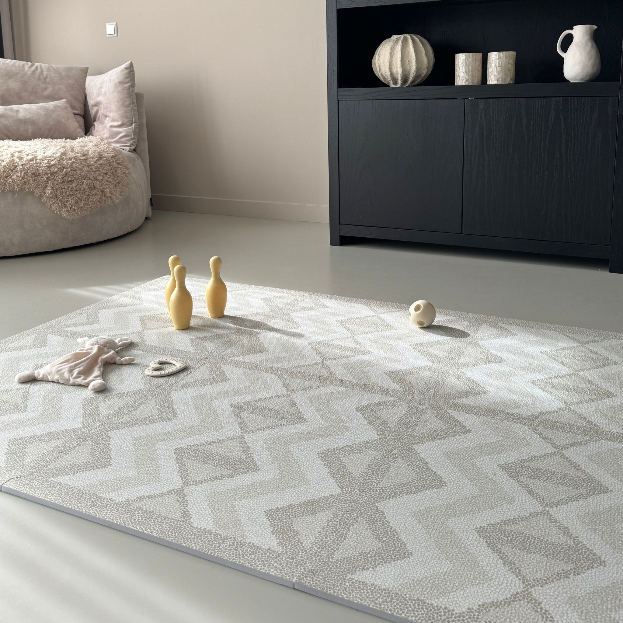 【SALE】Foam Play mat フォームプレイマット - Kilim - Feather Gray（つなげてひろがる）