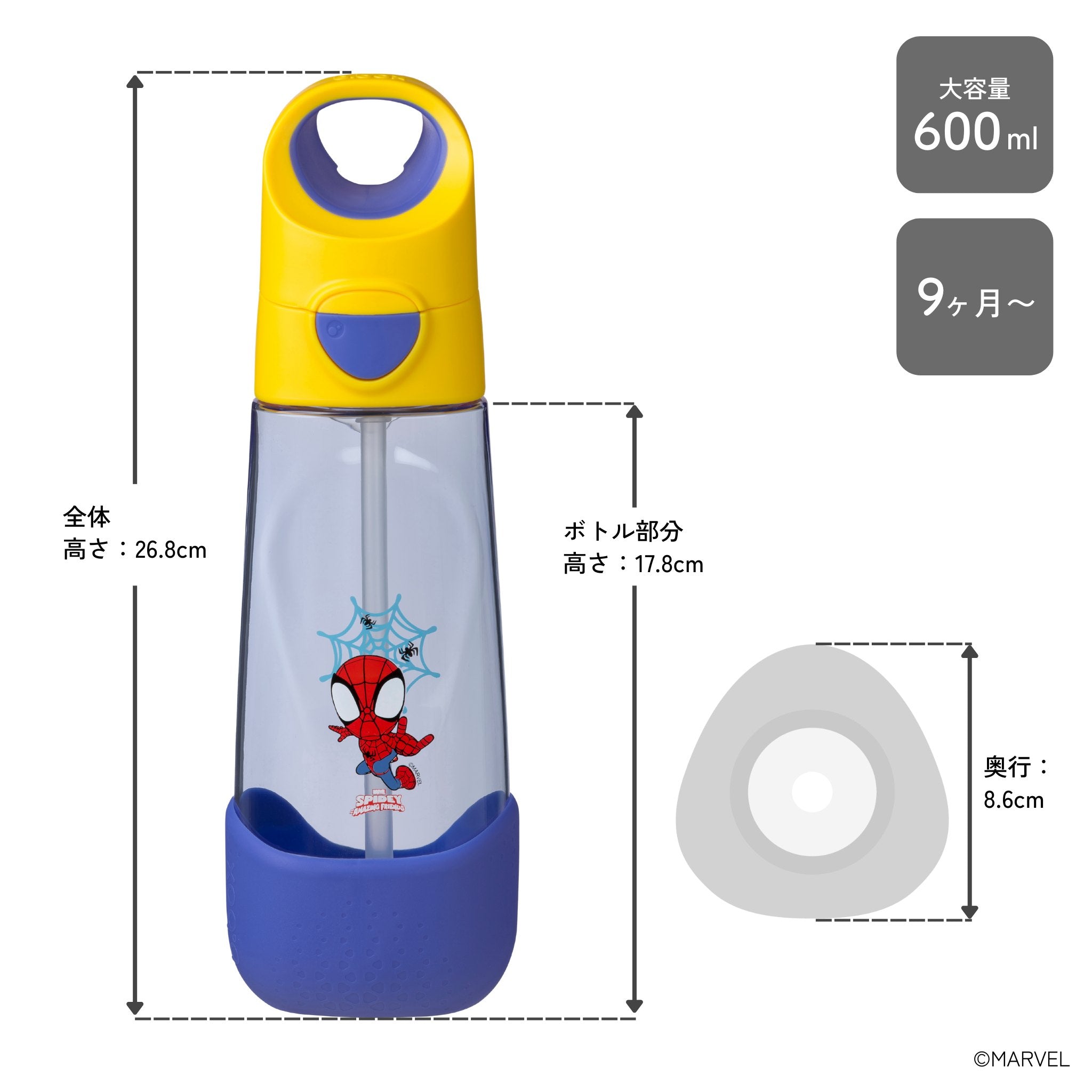 水筒 Tritan drink bottle 600mlトライタンドリンクボトル MARVEL